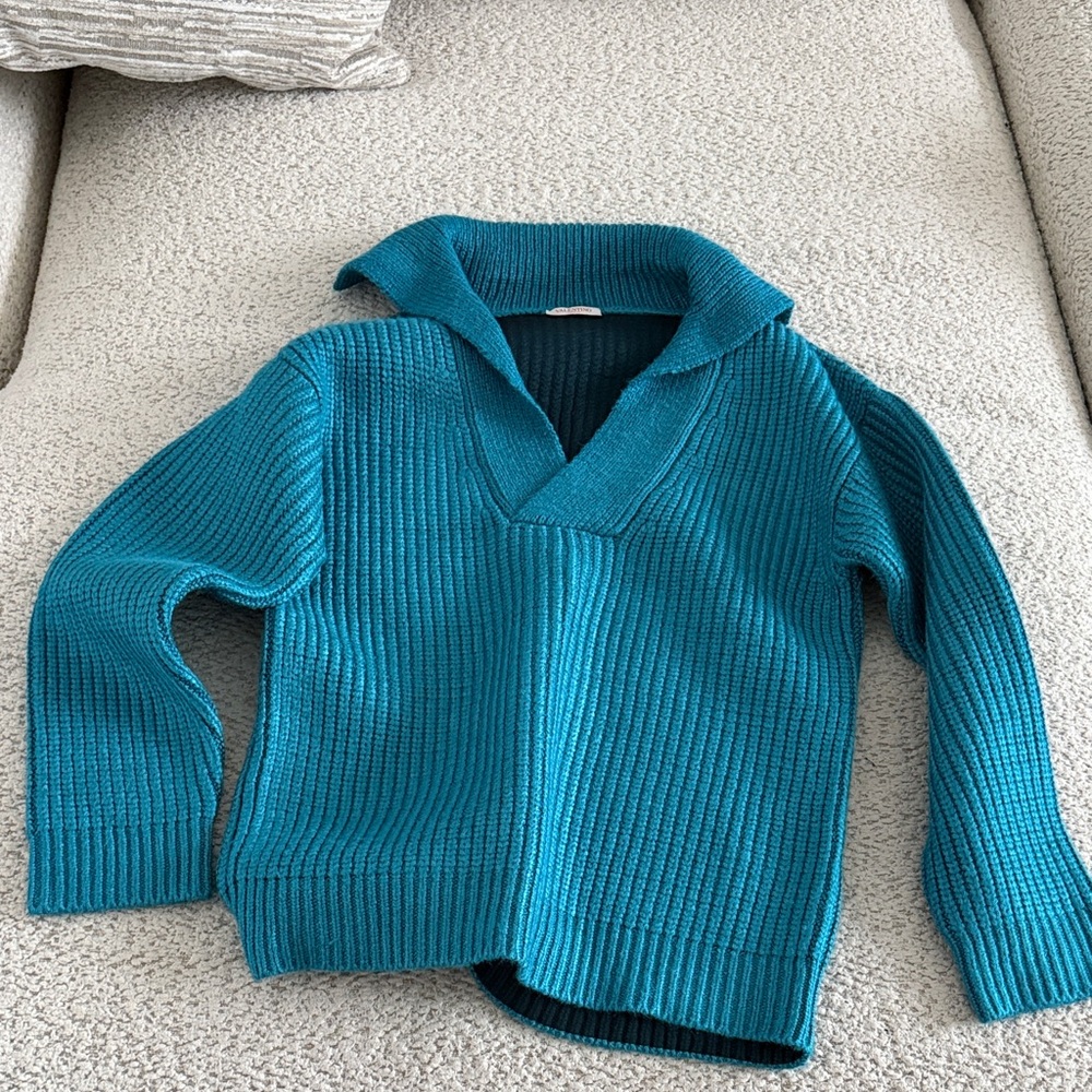 Teal Knit Sweater Mens large